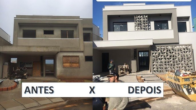 Antes e depois de pintura